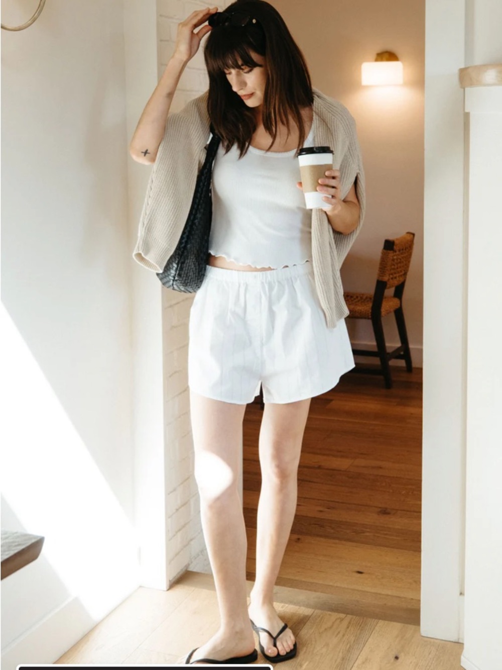Whimsy + Row Marissa Short in White Poplin